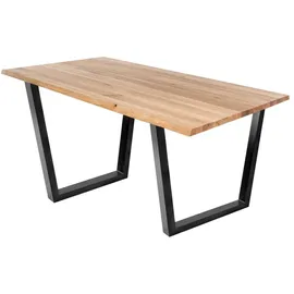 Sam Tischgestell 2er Set Roheisen lackiert 70x10x74 cm schwarz V-Gestell