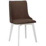 Mirjan24 Stuhl, Weiß, Braun, Holz, Buche, 1-Sitzer, 48x83x53 cm, Esszimmer, Stühle, Esszimmerstühle, Vierfußstühle