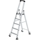 Günzburger Aluminium-Stehleiter 5 Stufen rollbar (41105)