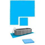 Eyepower 1,9m2 Poolunterlage - 8 Große Poolmatten - 50x50 Outdoor Pool Bodenschutzmatte