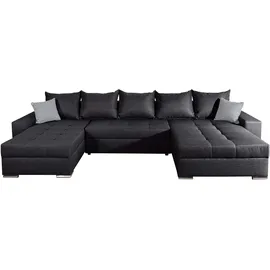 Collection AB Wohnlandschaft COLLECTION AB "Josy XXL U-Form, B: 333 cm, mit 2 Recamieren 77 & 97 cm", anthrazit, B:333cm H:84cm T:161cm, 100% Polyester, Sofas, Wohnlandschaft, Bettfunktion, Bettkasten & 2 Zierkissen, Federkern