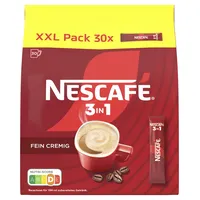 NESCAFÉ 3-in-1 Getränkepulver-Sticks, löslicher Bohnenkaffee mit Creamer & Zucker, Instant-Kaffee aus erlesenen Kaffeebohnen, koffeinhaltig, 1er Pack (30 -Sticks à 15,5g)