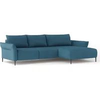 DOMO-HOME Ecksofa mit Schlaffunktion LUIS – Moderne Eckcouch mit Stauraum 255x165cm| Boxspring-Sofa für Wohnzimmer | Bequeme Sitzgelegenheit |Ho... - Blau