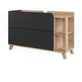 Vicco Waschbeckenunterschrank Karen, Sonoma/Anthrazit, 100 x 65 cm mit 2 Schubladen