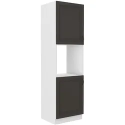 Küchen Backofen Hochschrank 60 cm Stilo Grau + Weiss Küchenzeile Küchenblock