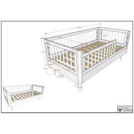 Vipack Kinderbett Forrest Juniorbett 70 x 140 cm Buche massiv weiß