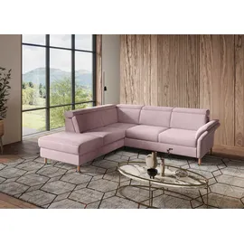 Home Affaire Ecksofa HOME AFFAIRE "Calypso L-Form", rosa (altrosa), B:259cm H:85cm T:227cm, 100% Polyester, Sofas, Ecksofa, mit Relaxfunktion motorisch im Sofa 2,5- Sitzer