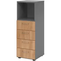 Hammerbacher Regalschrank 934S4, V934S4/G/N/BS grafit, nussbaum 40,0 x 42,0