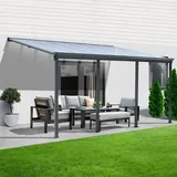 Aileenstore Terrassenüberdachung Aluminium 618 cm grau