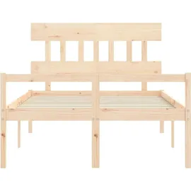 vidaXL Seniorenbett mit Kopfteil Massivholz