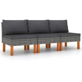 vidaXL Mittelsofas 3 Stk. Lounge grau