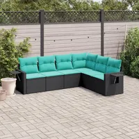 vidaXL Gartensofa-Set 6-tlg. schwarz
