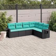 vidaXL Gartensofa-Set 6-tlg. schwarz