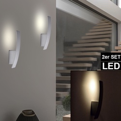 2er Set LED ALU Wand Lampen Wohn Zimmer Beleuchtung Treppen Haus Strahler Leuchten grau