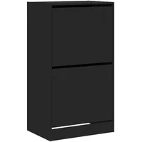 VidaXL Schuhschrank mit 2 Klappen Schwarz 60x42x108 cm