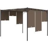 vidaXL Gartenpavillon 4 x 3 m inkl. 4 Seitenteile Taupe