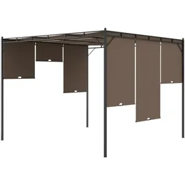 vidaXL Gartenpavillon 4 x 3 m inkl. 4 Seitenteile Taupe