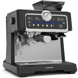 GrandPresso Touch Espressomaschine   20 bar   integriertes Mahlwerk   Druckanzeige   Milchschaum Schwarz