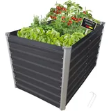 Lemodo Hochbeet Metall eckig 160 x 77 x 77 cm Anthrazit