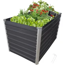 Lemodo Hochbeet Metall eckig 160 x 77 x 77 cm Anthrazit