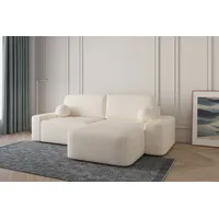 MOEBLO Ecksofa Lisbon aus Bouclé, Ottomane beidseitig montierbar Couch für Wohnzimmer Schlafsofa Sofagarnitur Sofa Eckcouch L-Form, mit Relaxfunktion