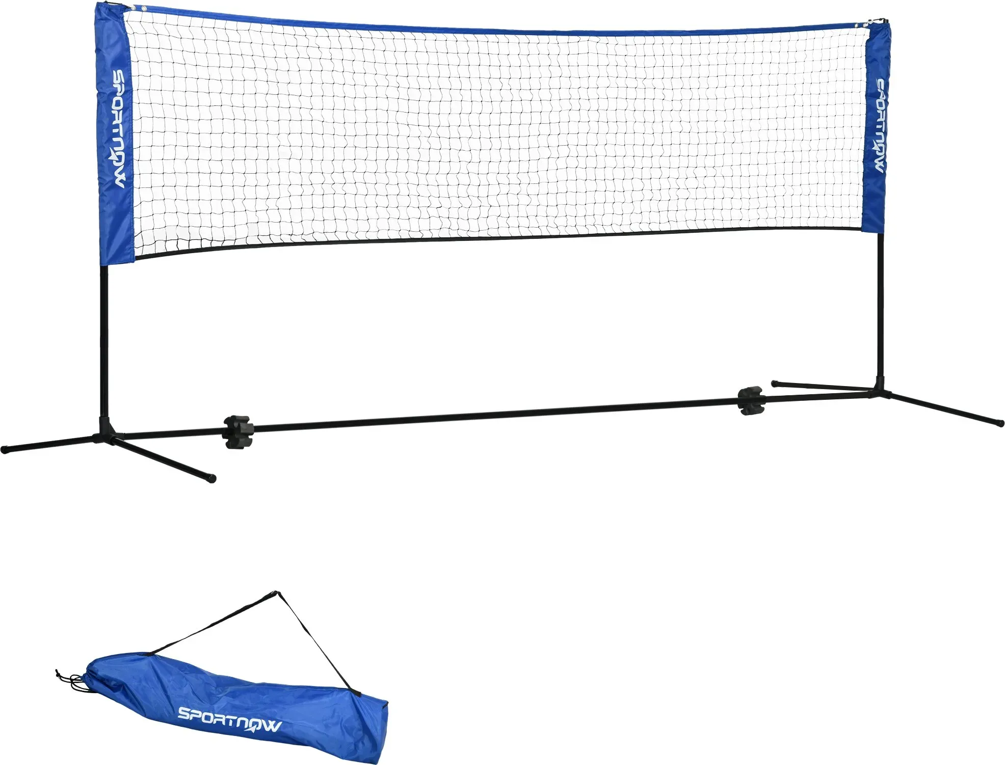 SPORTNOW Badmintonnetz Set 103/120/155H cm, faltbares & höhenverstellbares Tennisnetz für Indoor und Outdoor, Polyester, ideal für Volleyball und Federball   Aosom.de