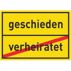 geschieden verheiratet Aufkleber Ortsaufkleber A0 (841x1189mm)