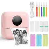 GuKKK Mini Drucker, Mobiler Fotodrucker, Tragbarer Mini Fotodrucker, Wireless Thermodrucker, Smartphone Bluetooth Drucker, für Lernhilfe,Lernnotizen, Journal, Notizen, Journal
