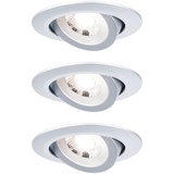 PAULMANN LED Einbauleuchte 3er-Set schwenkbar rund 82mm 70° 3x4,8W Chrom matt