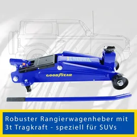 Goodyear Rangierwagenheber 3 Tonnen Stahl Blau/Schwarz