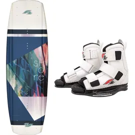 F2 Set Wakeboard Shore Aqua 138cm mit Wakebindung Team Boot L/XL