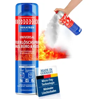 Hekatron Feuerlöschspray, hochwirksames Schaumlöschmittel, Sprühweite bis zu 4 Meter, Löschzeit 25 Sekunden, Löschspray ideal für Haushalt, Küche, Grillen und Camping dank intuitiver Anwendung, 600 ml