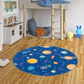 Snapstyle Kinder Spiel Teppich Weltall Rund
