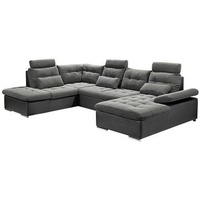 ed exciting design Wohnlandschaft JAKARTA U inkl. Kissen Grau/Schwarz