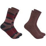 CARHARTT Damen Heavyweight Crew 2er Pack Socken, 2 Verschiedene Brombeeren, Medium - M