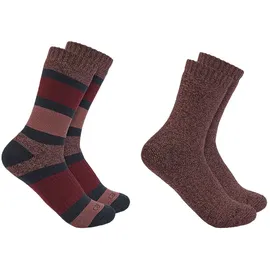 CARHARTT Damen Heavyweight Crew 2er Pack Socken, 2 Verschiedene Brombeeren, Medium - M