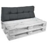 Beautissu Palettenkissen Grau, Textil, 40x20x120 cm Outdoor-Kissen, Palettenkissen