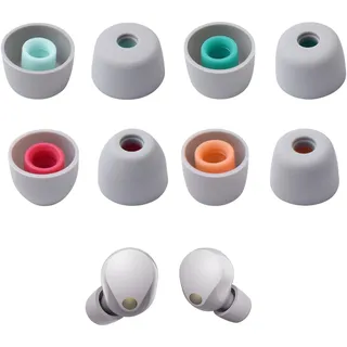 HAPPOW 4 Paar Ohrstöpsel für Sony WF-1000XM5/WF-1000XM4/WF-1000XM3/WF-C700N/WF-XB700/WF-C500, Silikon-Ohrstöpsel, rutschfeste, Geräuschreduzierende Sport-Eartips in 4 Größen (Grau)