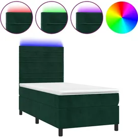 vidaXL Boxspringbett 100 x 200 cm Dunkelgrün