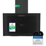 KKT KOLBE Dunstabzugshaube 60 cm Umluft Abluft Kopffrei Wandhaube Schwarz Glas LED-Beleuchtung VTH6004S - Schwarz