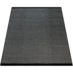 Wollteppich PACO HOME "Kasko 300", schwarz, B:140cm H:12mm L:200cm, Wolle, Baumwolle, Teppiche, Handweb, Flachgewebe, reine Wolle, handgewebt, hochwertig verarbeitet