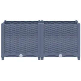furnicato Hochbeet 80 x 40 x 38 cm Grau