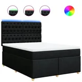 vidaXL Boxspringbett mit Matratze Schwarz 160x200 cm Stoff