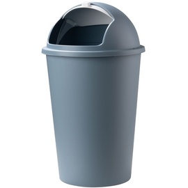 Home4You Abfalleimer 2er Set 50 Liter, Ø 40 cm - Pastellblau - Kunststoff - - Blau/Weiß