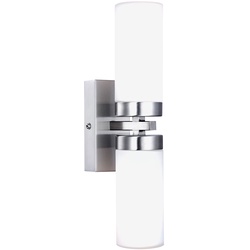 Wand Leuchte Bade Zimmer Strahler Feucht Raum Glas Lampe UP DOWN im Set inkl. LED Leuchtmittel
