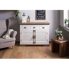 MASSIVMOEBEL24.DE Sideboard 120 x 90 x 45 cm Weiß
