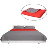 vidaXL Zweiseitige Tagesdecke Gesteppt Rot und Grau 220x240 cm