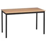Sodematub Mehrzwecktisch buche, schwarz rechteckig, Vierkantrohr schwarz, 140,0 x 70,0 x 74,0 cm