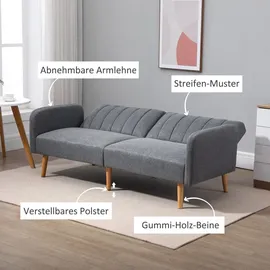 Homcom Schlafsofa Polyester 2-Sitzer Grau