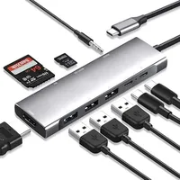 Tradebit - USB-C Hub I Adapter I HDMI 4K UHD I Micro SD I 3X USB 3.0 I Power Delivery I Aluminiumgehäuse I Plug & Play I Kompatibel mit Laptop und PC